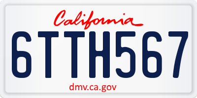 CA license plate 6TTH567