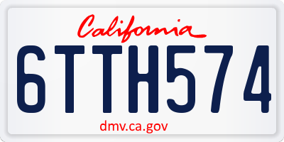 CA license plate 6TTH574
