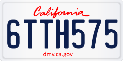 CA license plate 6TTH575