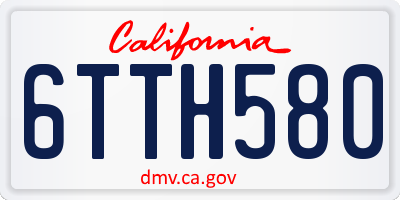 CA license plate 6TTH580