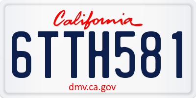 CA license plate 6TTH581