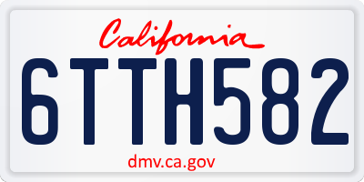 CA license plate 6TTH582