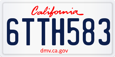 CA license plate 6TTH583