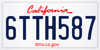 CA license plate 6TTH587