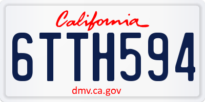 CA license plate 6TTH594