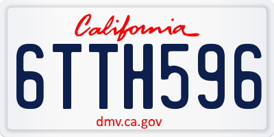 CA license plate 6TTH596