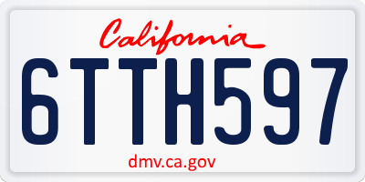CA license plate 6TTH597