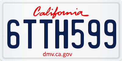CA license plate 6TTH599