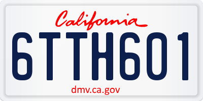 CA license plate 6TTH601