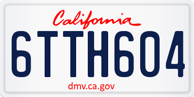 CA license plate 6TTH604