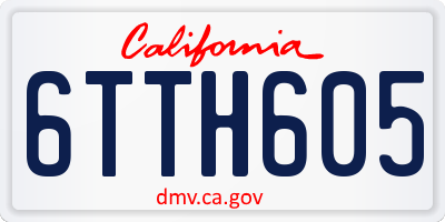 CA license plate 6TTH605