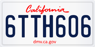 CA license plate 6TTH606