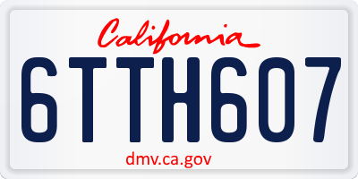 CA license plate 6TTH607