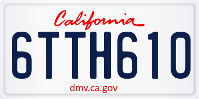 CA license plate 6TTH610