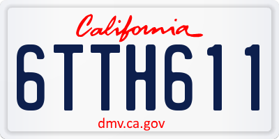 CA license plate 6TTH611