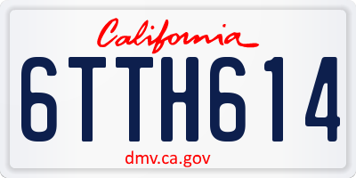 CA license plate 6TTH614