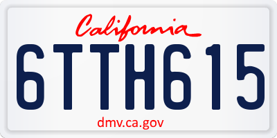 CA license plate 6TTH615