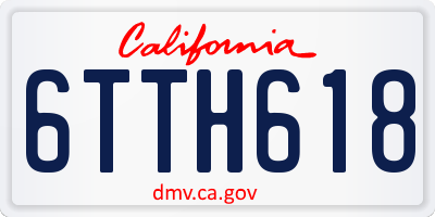 CA license plate 6TTH618