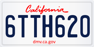 CA license plate 6TTH620