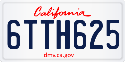 CA license plate 6TTH625