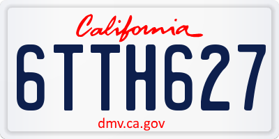 CA license plate 6TTH627