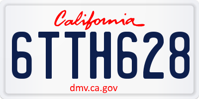 CA license plate 6TTH628