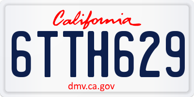 CA license plate 6TTH629
