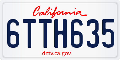 CA license plate 6TTH635