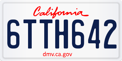 CA license plate 6TTH642