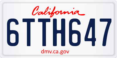 CA license plate 6TTH647