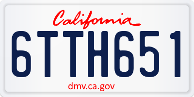 CA license plate 6TTH651