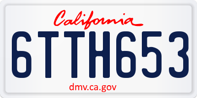 CA license plate 6TTH653