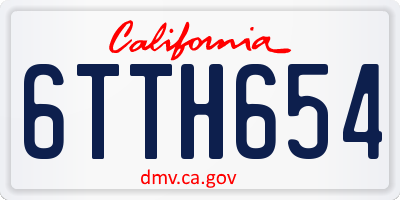 CA license plate 6TTH654