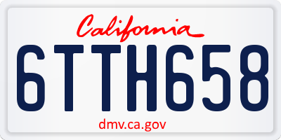 CA license plate 6TTH658
