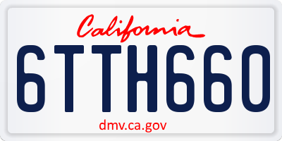 CA license plate 6TTH660