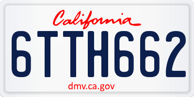 CA license plate 6TTH662