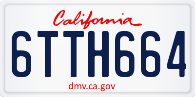 CA license plate 6TTH664