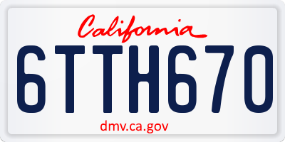 CA license plate 6TTH670