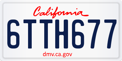 CA license plate 6TTH677