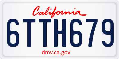 CA license plate 6TTH679