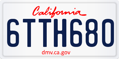 CA license plate 6TTH680