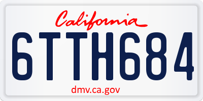 CA license plate 6TTH684