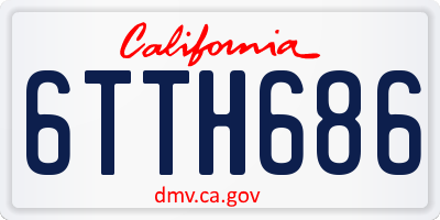 CA license plate 6TTH686