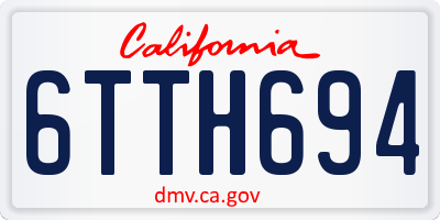 CA license plate 6TTH694