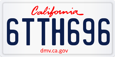 CA license plate 6TTH696