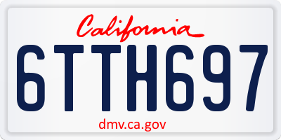 CA license plate 6TTH697