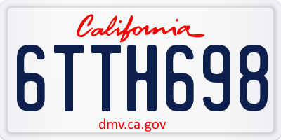 CA license plate 6TTH698