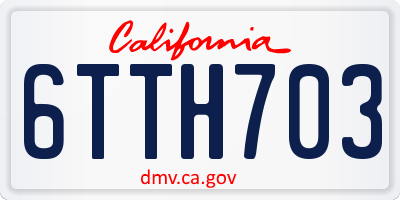 CA license plate 6TTH703