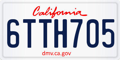 CA license plate 6TTH705
