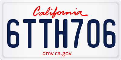 CA license plate 6TTH706